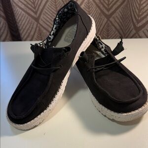 Hey Dude Women's Wendy Basic Shoes in Black Odyssey size 10